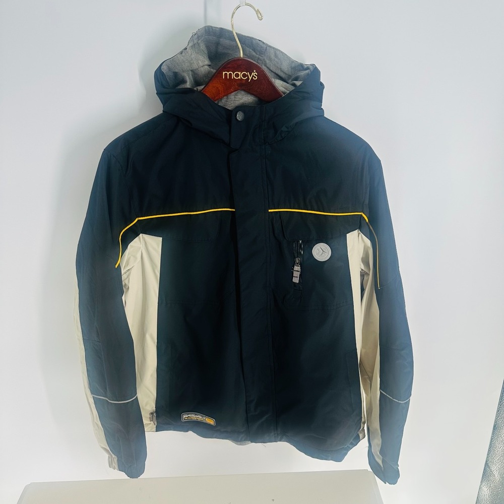 Zeroxposur Snap Long Sleeve Hooded Ski Snow Jacket‎ Blue White Size XL